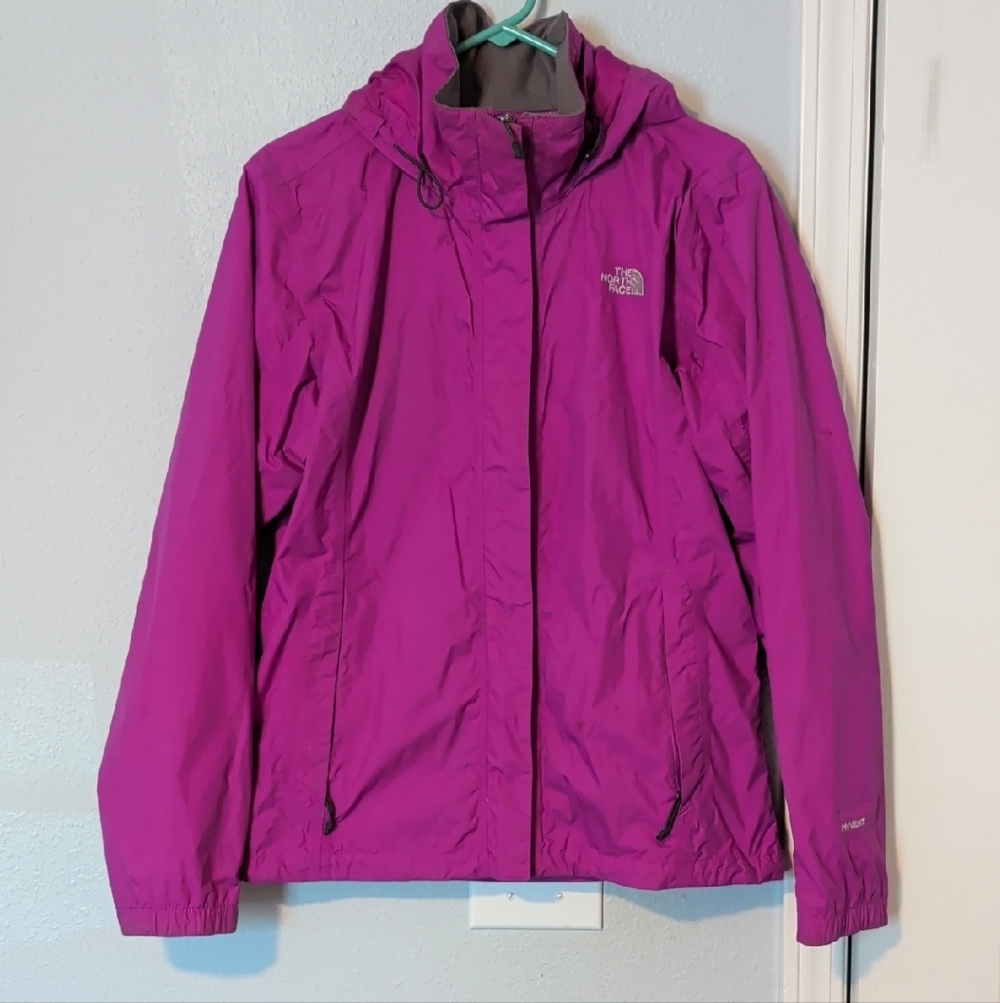 The North Face HyVent Women's Large Waterproof Rain Jacket - Magenta Pink